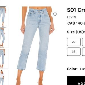 Levi’s wedgie light wash straight leg cropped jean